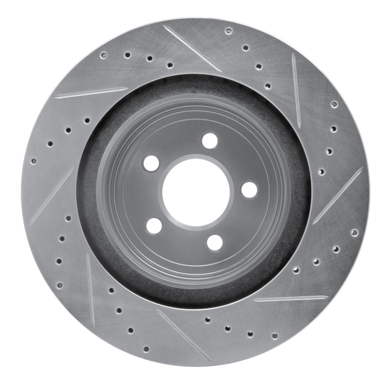 Dodge Magnum Brake Rotor (1) - Rear Left - R1 Concepts - Drilled & Slotted - Silver - `06-`23